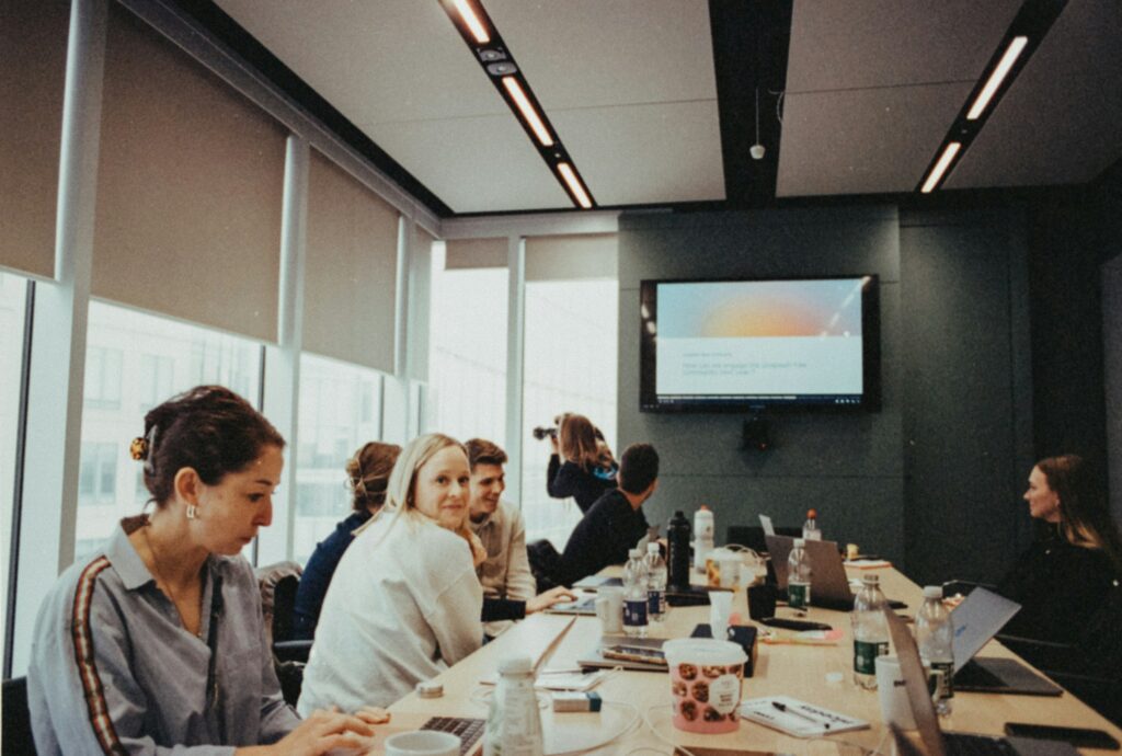 Business meeting to review past-due accounts