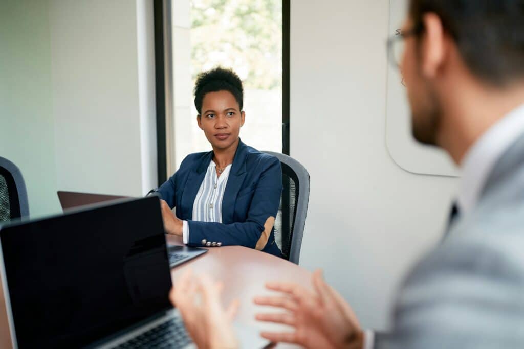 Accountant reviewing client financial records